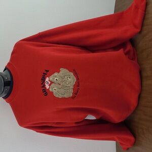 Vintage "Beary Best" Grandma RED mock neck sweatshirt size XL